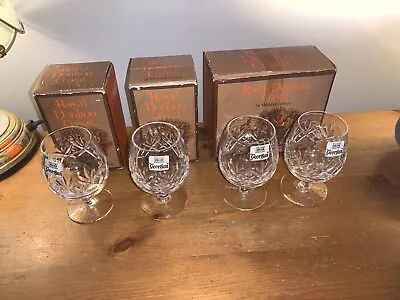 Buy Royal Doulton Drink Glass Georgian Pattern  4x Boxed VGC Labled And Etched 10cm • 29.99£