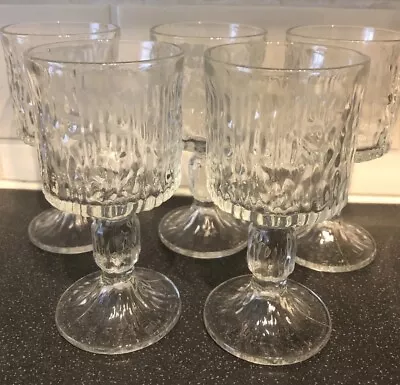 Buy Vintage Ravenhead 1970's SIESTA 5 X Wine Sherry Port Glasses Goblet - Home Bar • 12.50£