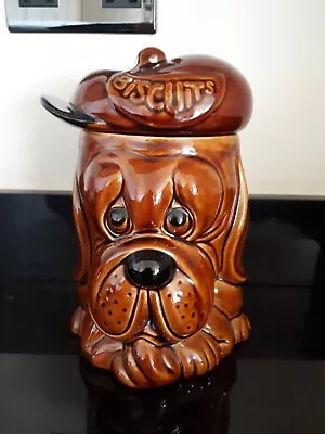 Buy Large Vintage Retro P&K Brown Droopy Dog Biscuit Cookie Barrel Storage Jar. • 9£