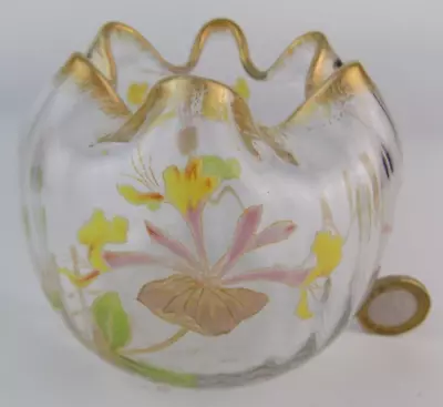 Buy XL Legras Mont Joye Enamel Painted Art Glass Vase • 65£