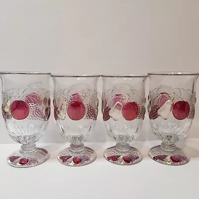 Buy Della Robbia Footed Tumbler Westmoreland 11 Oz Iced Tea Glasses 6  Tall Set Of 4 • 22.37£