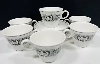Buy 6 Sets Of Franciscan Bird N Hand Tea Cups And Saucers Whitestone Ware VTG 12 Pcs • 41.97£