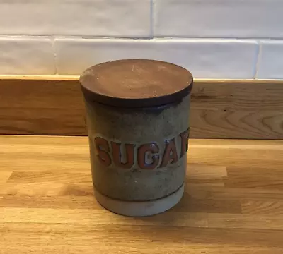 Buy Tremar Cornish Pottery Sugar Caddy Lidded Storage Jar -Rustic Kitchen - Vintage • 8£