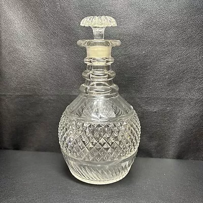 Buy Beautiful Antique Glass Decanter With Stopper, 23cm Tall, Lovely Condition (B2) • 29.99£