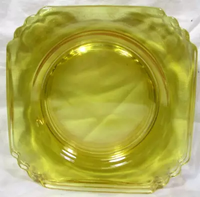 Buy 4 Art Deco Era Fostoria Glass Mayfair Topaz (yellow) 7  Salad Plates -Awesome! • 14.91£
