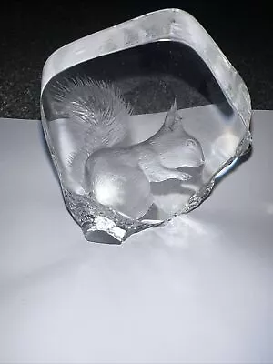 Buy Glass Frosted Squirrel Etched Paperweight Mats Jonassan 280 Collectable • 6£