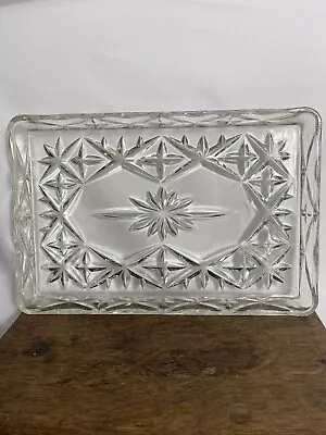 Buy Vintage Glass Tray - 1960s Cut Glass Plate - Serving Tray - Cake Stand - 11.5” • 18£