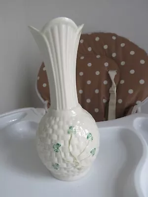 Buy Belleek Porcelain Tall Vase Shamrock/Clover Pattern • 15£