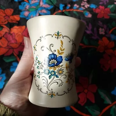 Buy Purbeck Pottery 70s Retro Vintage Vase Blue Flowers Floral Swanage • 5£
