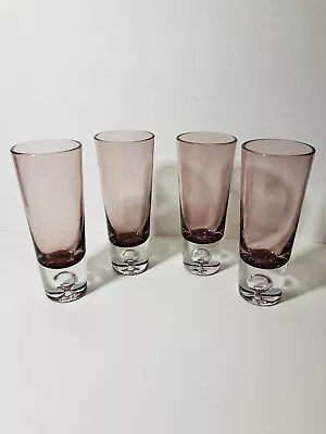 Buy Hand-Blown Vintage Amethyst Purple 4 3/4”Shot Glasses, Set Of 4 • 26.09£