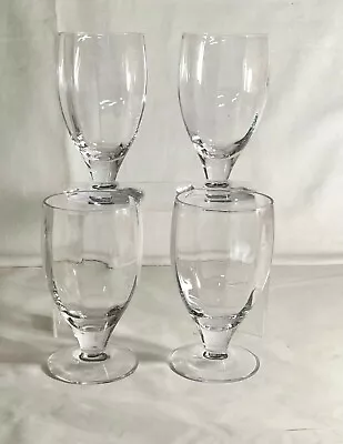 Buy 4 Vintage Crystal Paneled Optic 5 1/4  Footed Tumblers • 15.84£