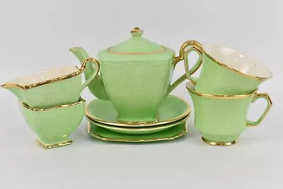 Buy Royal Winton Grimwades Job Lot X 8 Green & Gold Edged Ceramic Bone China Tea Set • 24.99£
