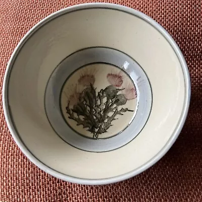 Buy Highland Pottery Newtonmore Stoneware Studio Thistle Bowl Hand Painted • 18.95£