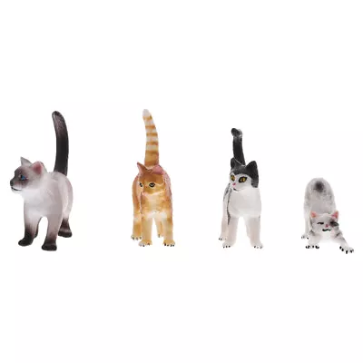 Buy  4 Pcs Cat Decoration Ornament Ornaments Miniature Landscape Play Animal Child • 10.75£