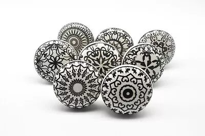 Buy BLACK MOSAIC KNOBS Vintage Shabby Chic Knobs Wardrobe Drawers Handle Pull B62 • 55£