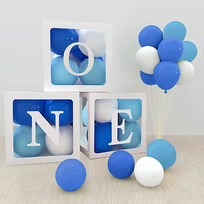 Buy 1st Birthday Decorations Balloon Boxes - ONE Balloon Boxes - White - 3pcs • 11.99£