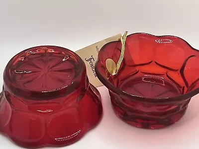 Buy VTG FOSTORIA Ruby Red Argus Small Fruit Dessert Glassware PAIR • 41£