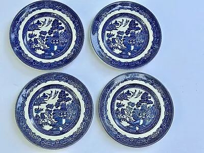 Buy Johnson Brothers Lot Of 4 Blue Willow 6  Chinoiserie Bread Or Desert Plates • 51.26£