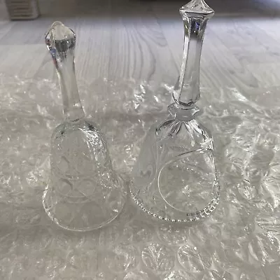 Buy Vintage Lead Crystal Cut Art Glass Bell Decorative Pair • 4.99£