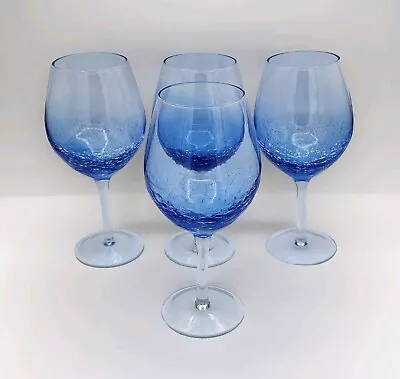 Buy Set Of 4 PIER 1 Blue Crackle Red Wine Glasses 18oz BEAUTIFUL  • 63.37£