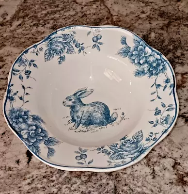 Buy Blue White Toile 10  Rabbit Serving Bowl By Maxcera • 42.01£