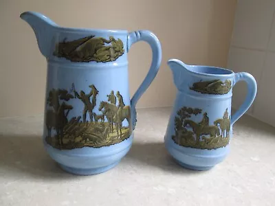 Buy Antique Prattware Jugs - Hunting Scenes  - Both   Dated  1856 • 24.99£