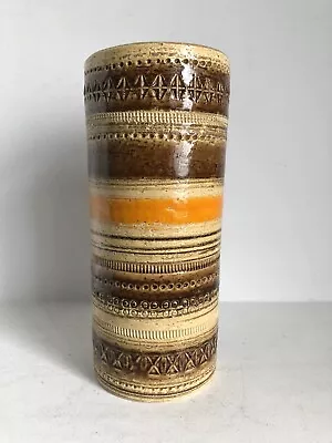 Buy Bitossi Sahara Yellow Brown Ceramic Vase Midcentury Retro Vintage Italian • 120£