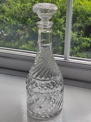 Buy Cut Glass Decanter (Could Be Crystal) Vintage Style/Retro- VGC- Clear Glass  • 9.99£