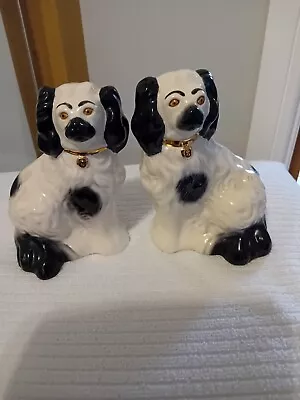 Buy Pair Beswick Black And White Spaniel Matel/wally Dogs Figurines C1950 No 1378-6 • 45£
