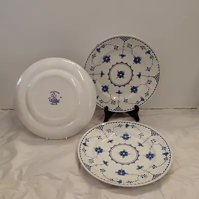 Buy 3 X Furnival Blue Denmark Plates • 45.99£