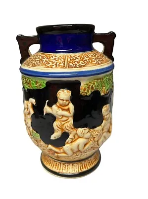 Buy Large Vintage JAPANESE MAJOLICA Mythology Vase Babies, Cherubs • 12.12£