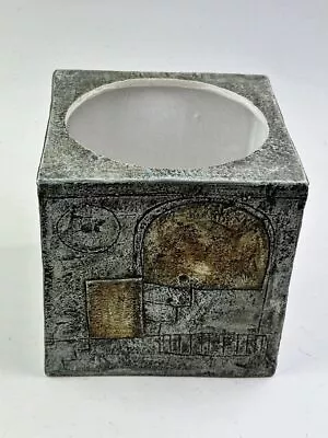 Buy TROIKA Pottery LARGE Cube Vase (flower Pot) By Marilyn Pascoe, 14cms, Circa 1... • 295£
