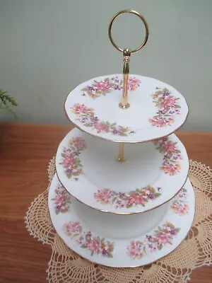 Buy Lovely Colclough China  Plated 3 Tier Cake Stand  Wayside Design • 18.50£