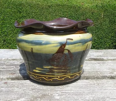 Buy Vintage Art Pottery Jardiniere/Planter - Sailing Boats/Yachts Dresden 5S • 39.99£