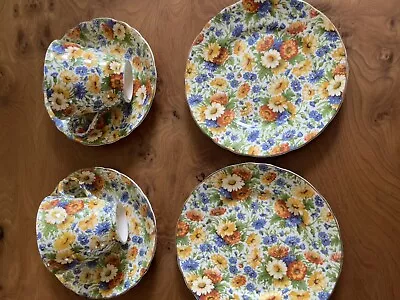 Buy James Kent Marigold  Chintz Range Trio Of Cup, Saucer & Side Plate X 2 • 28£