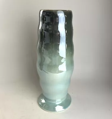 Buy Vintage Tall Maling Lustre Ware Vase Pale Blue • 15£