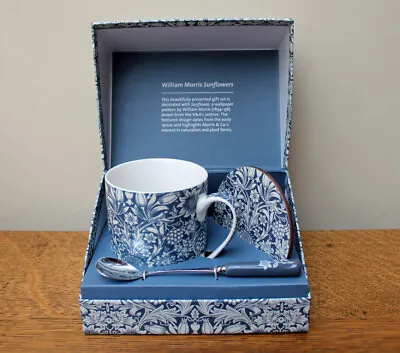Buy V & A William Morris Sunflower Mug, Coaster & Spoon Boxed Set - Fine Bone China • 14£