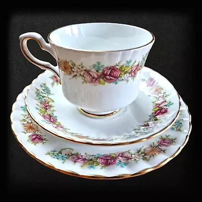 Buy China Cup & Saucer Trio - Royal Stafford Love Story Afternoon Tea Set Bone #2 • 19.95£