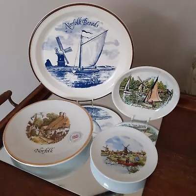 Buy Vintage Norfolk  Souvenir Plates Prince William Pottery Royal Schwabap Barratts  • 8£