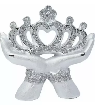 Buy Crushed Diamond Crown On Hands Crystal Shelves Ornament Glitter Bling💎 • 18.99£