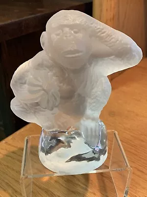 Buy $25 OFF Vtg. Kosta Boda Frosted Crystal Chimp W/Headache Figurine-Flawless Cond. • 32.57£