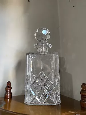 Buy Stunning Vintage Heavy Crystal Cut Glass Whiskey Decanter • 15£