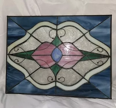 Buy Floral Stained Glass Panel Light Catcher Multicolored 12  × 9.5  • 29.81£