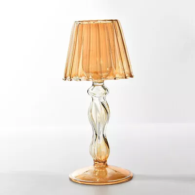 Buy Glass Candle Stand Household Table Lamp Shape Candlestick Pillar Candle Holders  • 11.09£