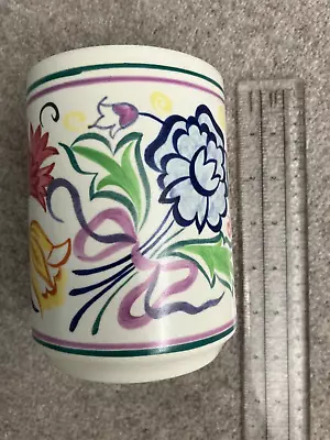 Buy Poole Pottery England Vintage Decorative Flower Vase Pot White Floral Pattern • 18.25£