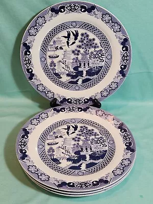 Buy  Bristol House Fine China Blue Willow 10 3/4   Dinner Plates - Set Of 4 • 46.55£