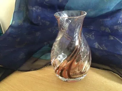 Buy Small Caithness Glass Vase, Brown/peach Swirl Design 4.5” 11.5 Cm Tall • 4£