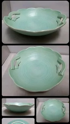 Buy Vintage Crown Devon Pale Green Dish Bowl Serving Fruit Made In England Ceramic • 30£