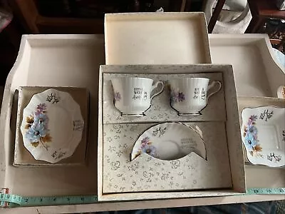 Buy Royal Stafford Bone China Silver Wedding Anniversary Tea Cups, Saucer And 2 Dish • 40£