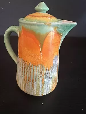 Buy Shelley Dripware Coffee /water Pot (16cms Approx) Art Deco Orange Green • 49.99£
